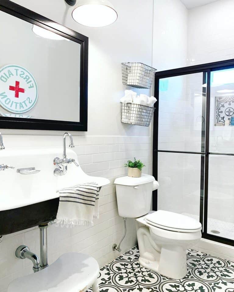 Mosaic Tile Farmhouse Shower Niche