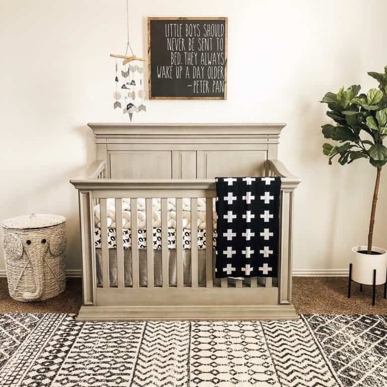 Jungle Theme Nursery with Elephant Basket