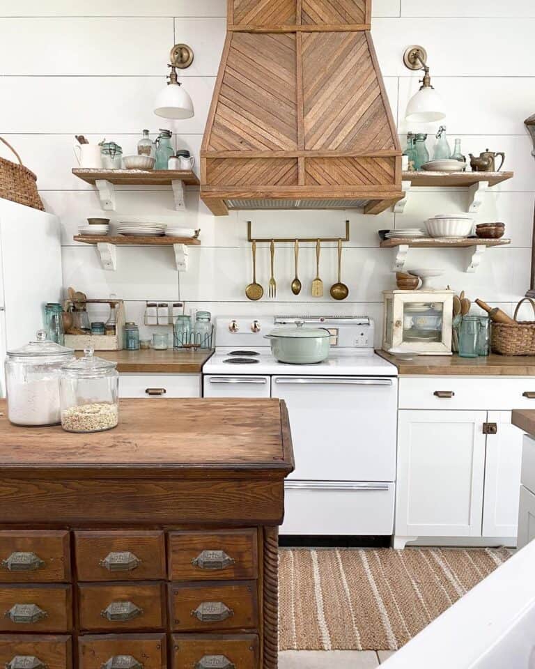 Farmhouse Shiplap Kitchen Backsplash