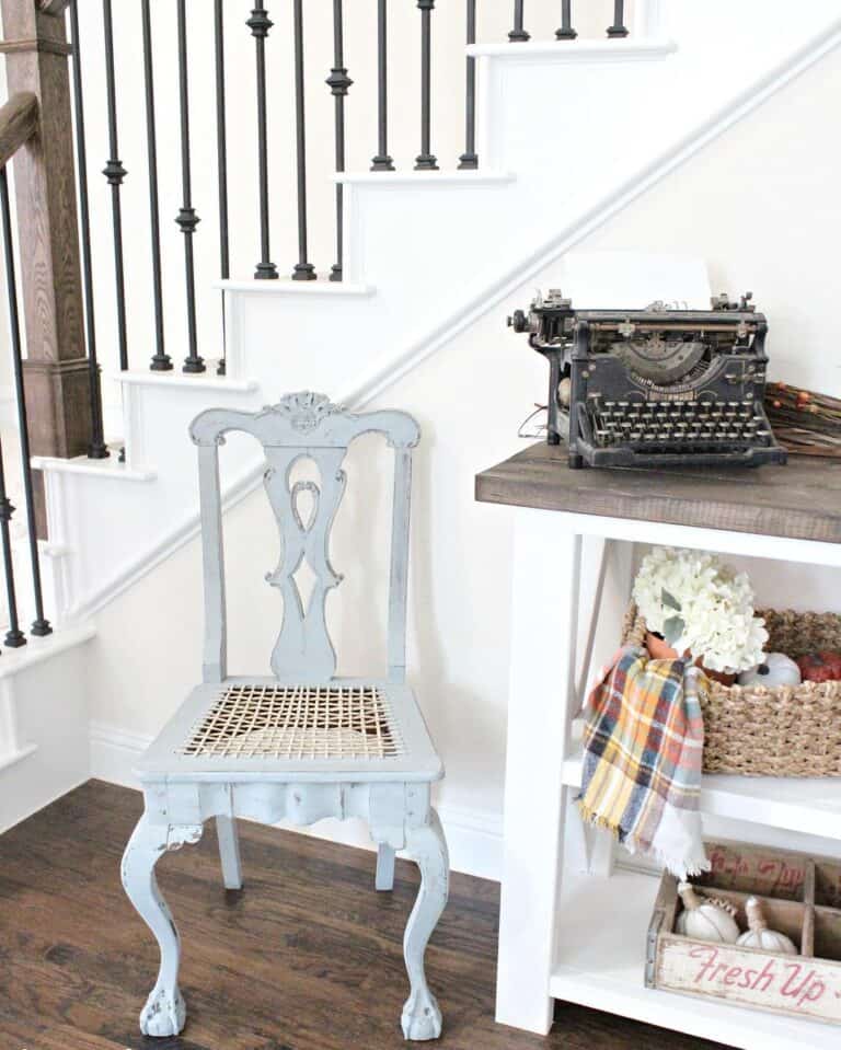 Decorative Stair Details with Black Balusters