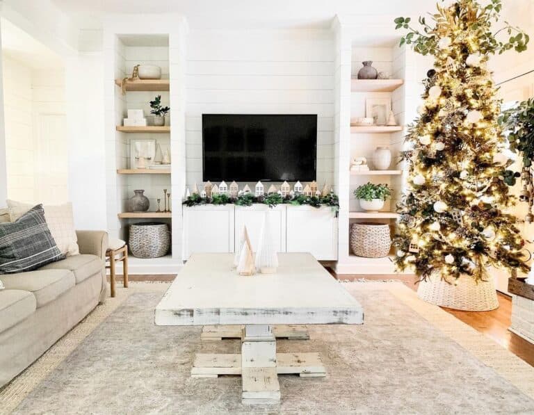 Christmas Tree with Gold Decorations