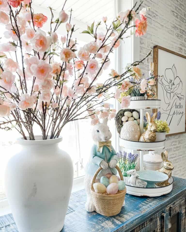 Painted Brick with Easter Wall Décor