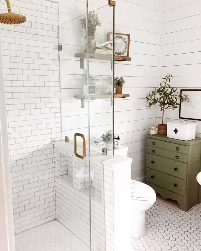 White Hexagon Floor Tiles for Shower