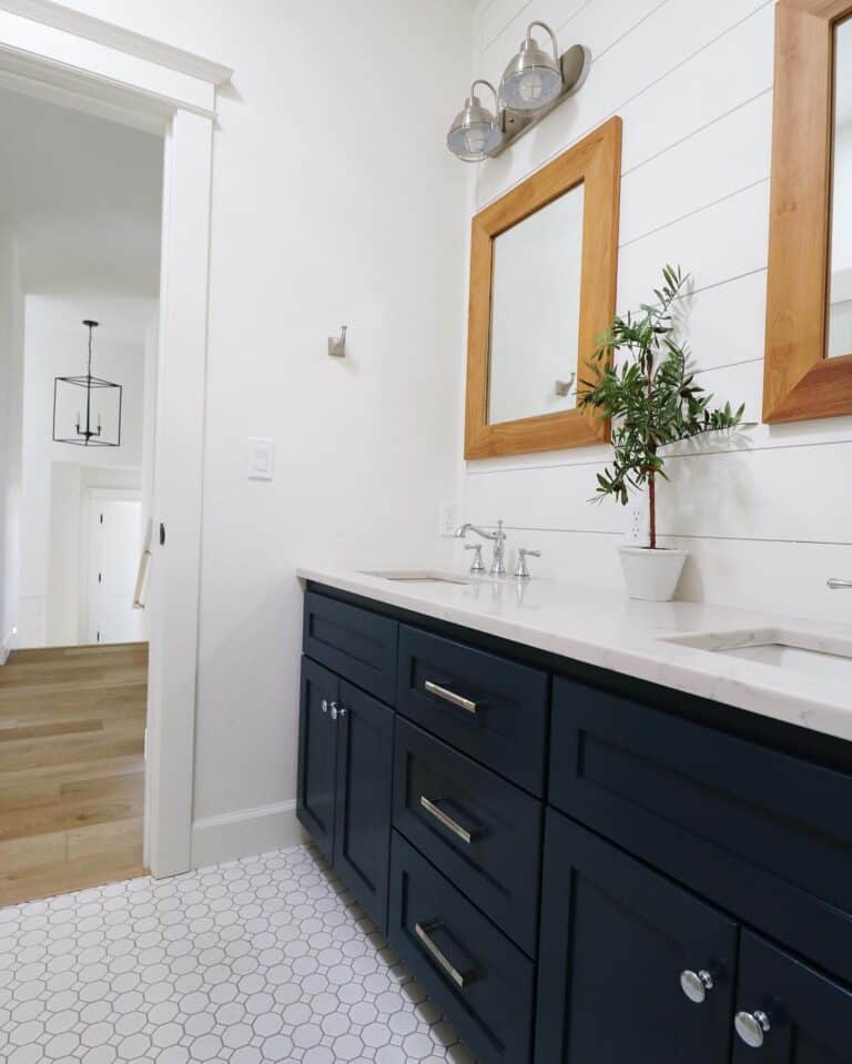 White Mosaic Bathroom Floor Tiles
