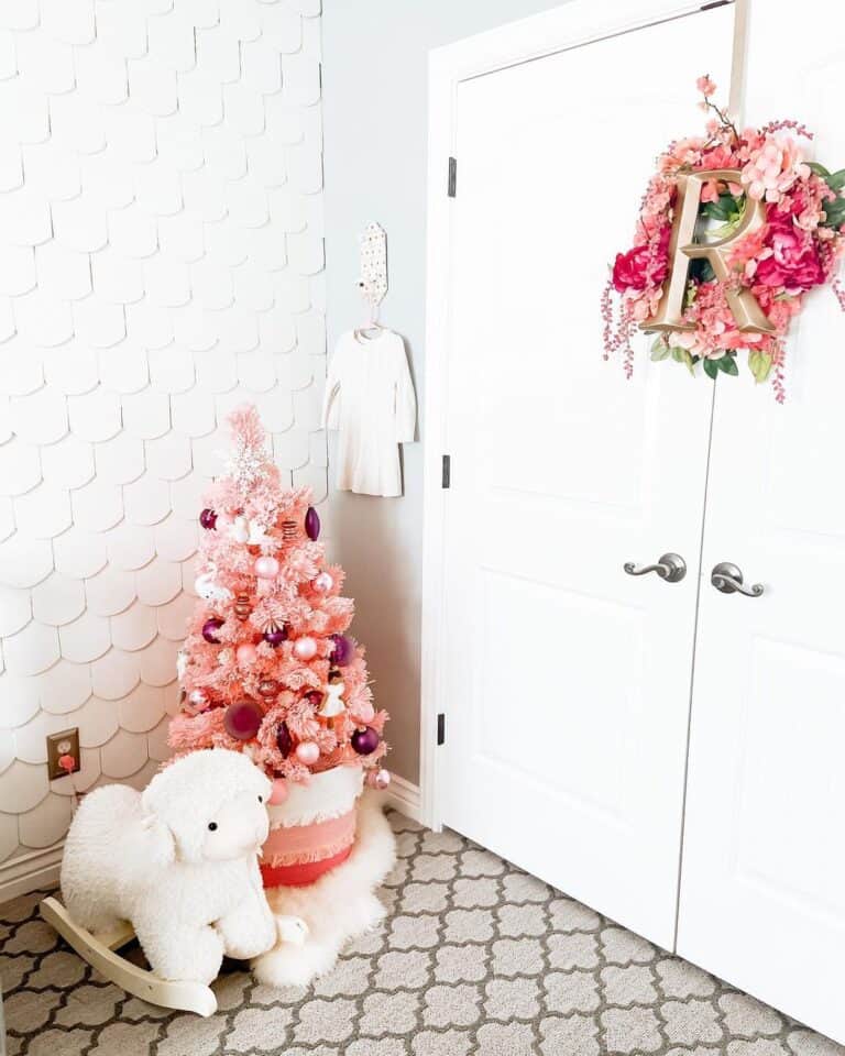 Pink Christmas Tree in Girl