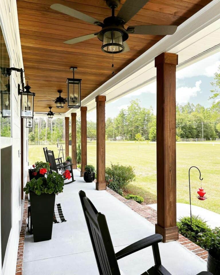 Wrap Around Farmhouse Patio Design