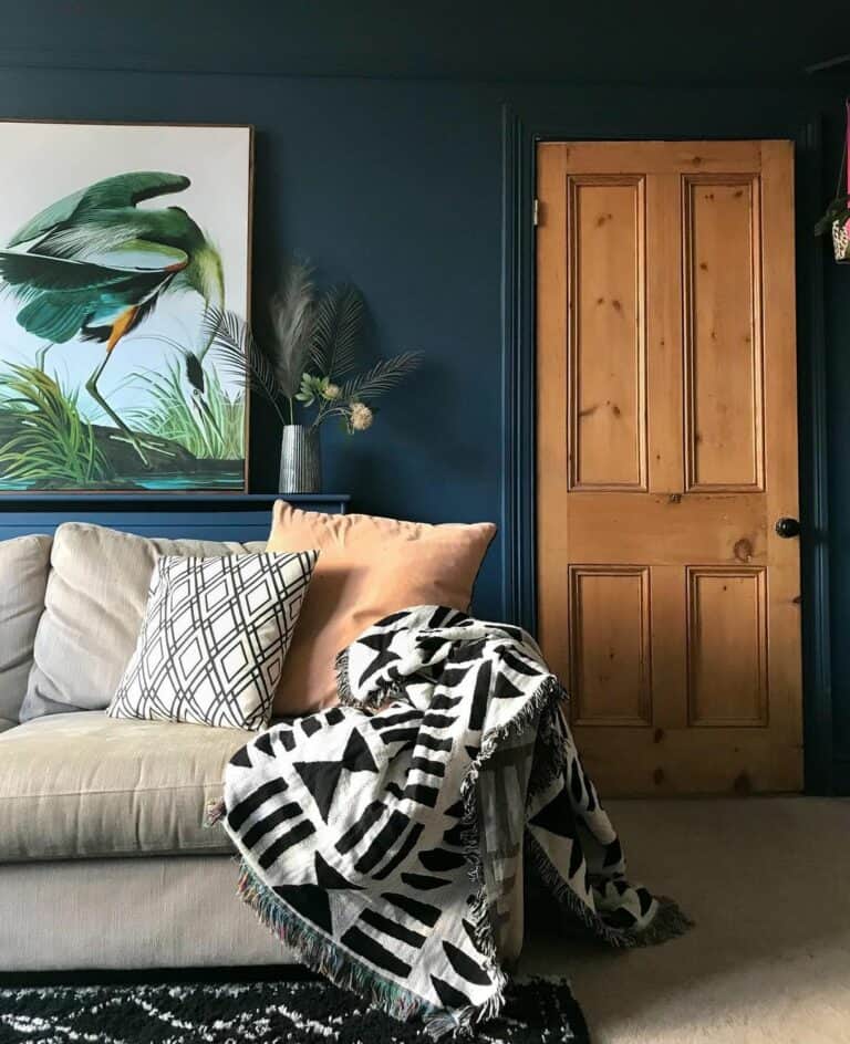 Timeless Classic Wooden Door in Modern Living Room