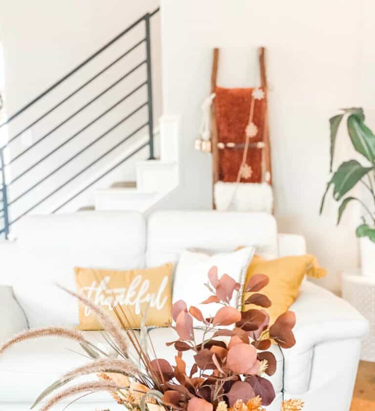 Cozy Living Room With Fall Decorations