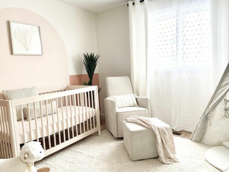 Color-block Accent Wall With Gauzy Curtains
