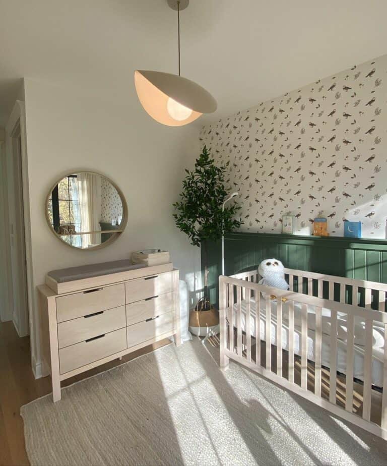 Colorful Accent Wall in Modern Nursery