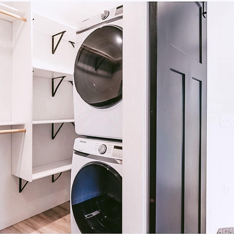 Stacked Washer and Dryer in Closet