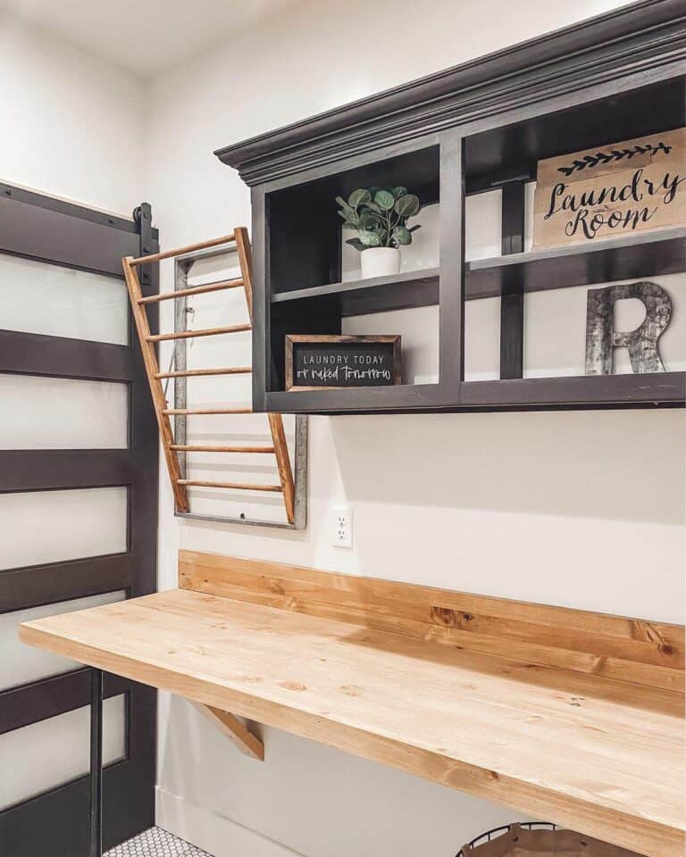 Open Shelving Laundry Room Storage