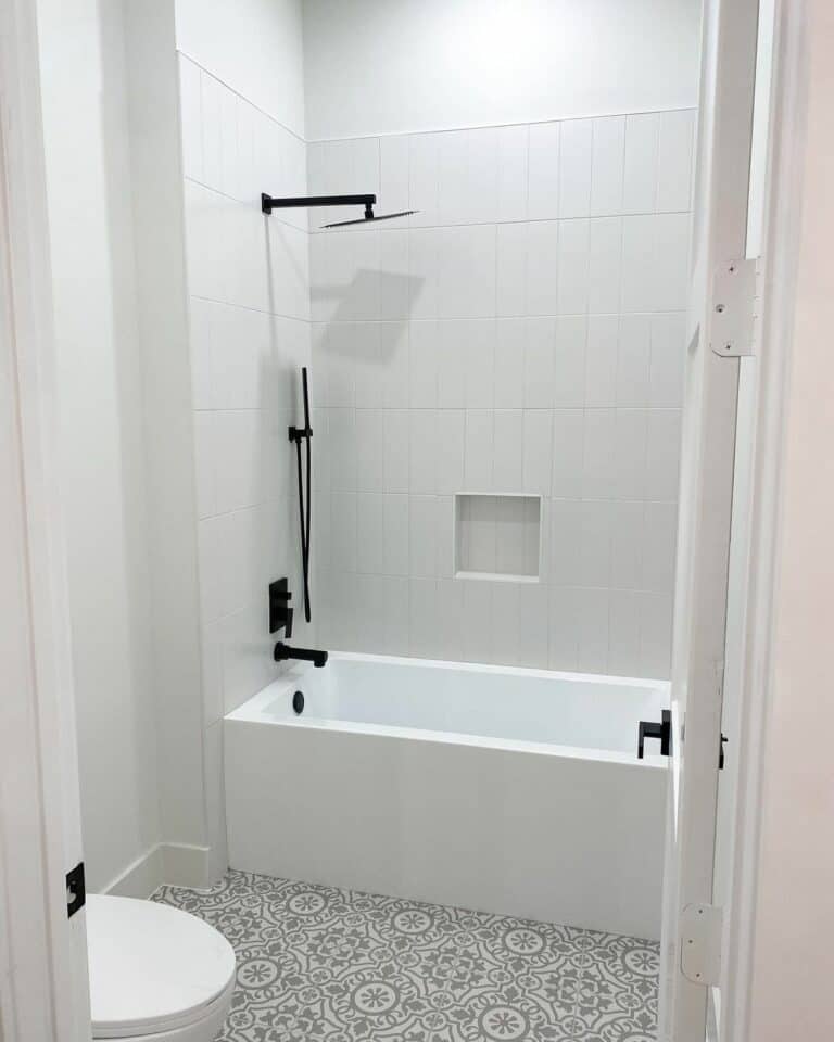 Vertical Subway Tile in Modern Bathroom