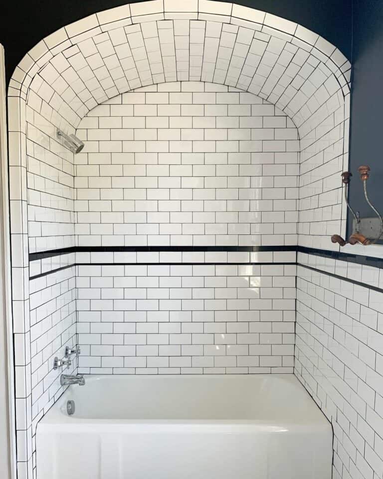 Arched Alcove Around Soaking Bathtub