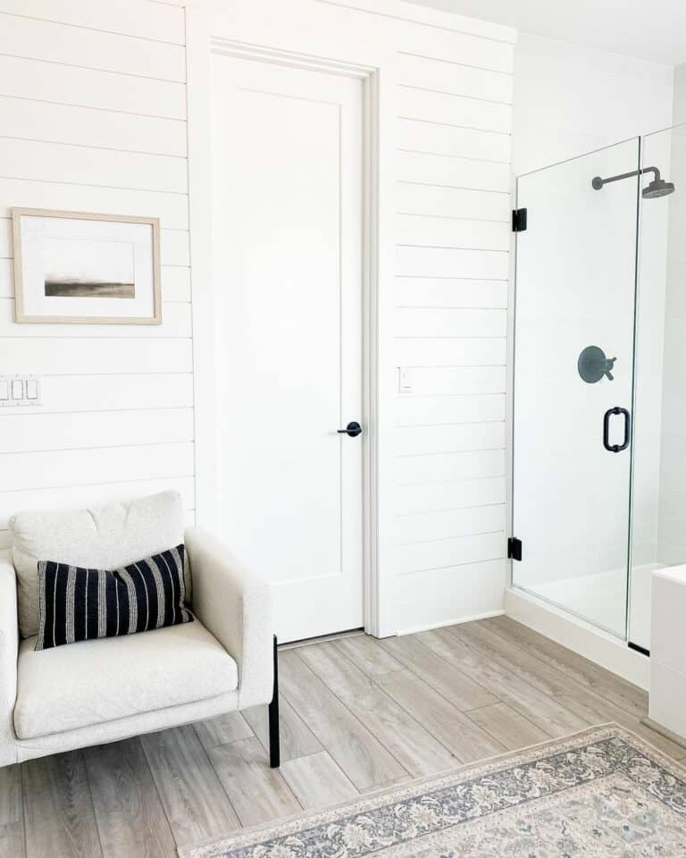Minimalist White Shower Design