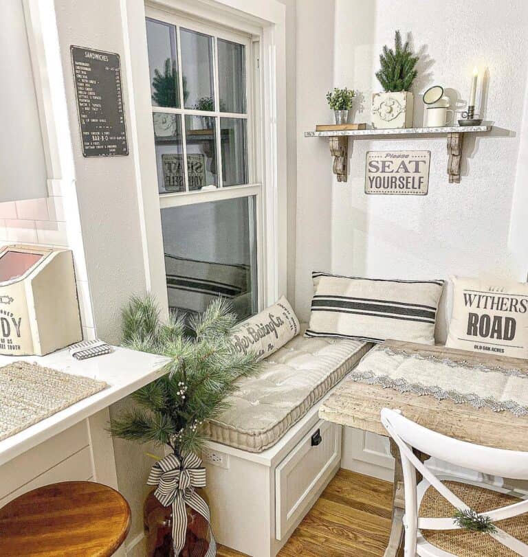 Farmhouse Breakfast Nook with Window Bench