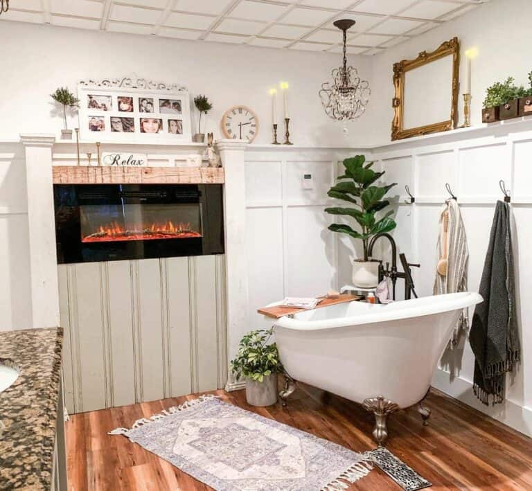 Rustic Bathroom With a Freestanding Tub