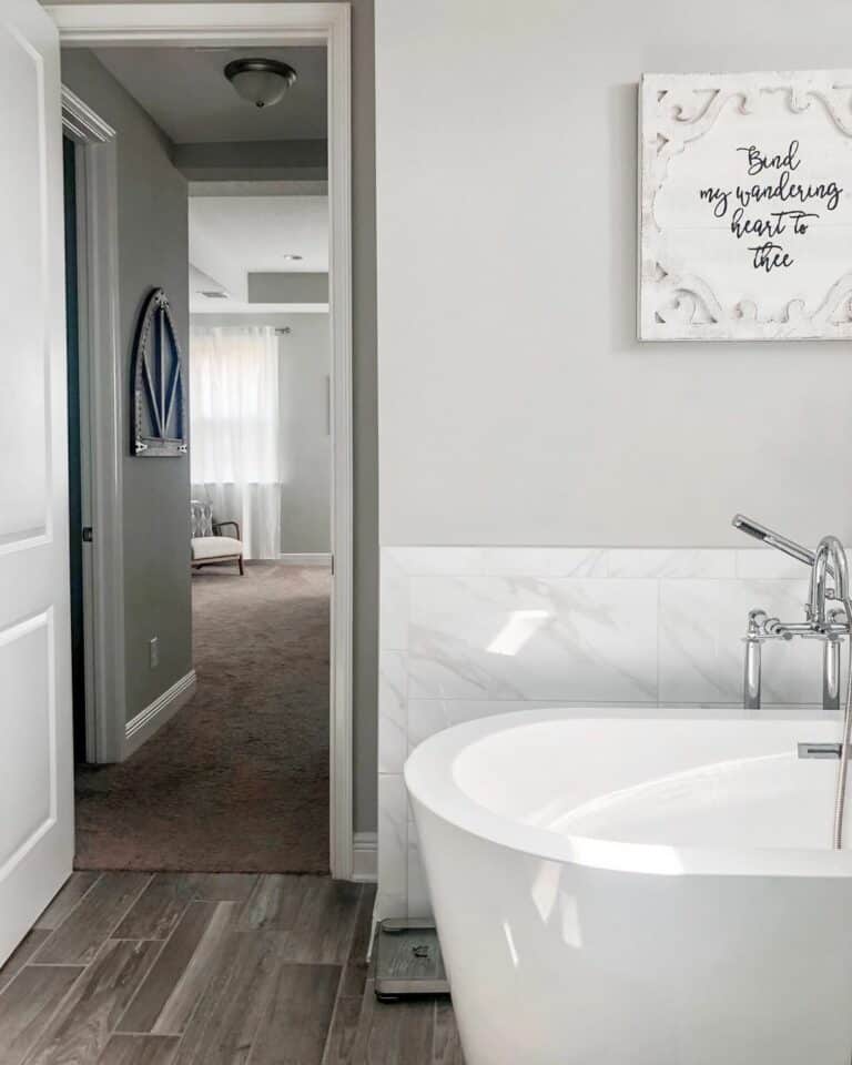 Modern Bath With a Freestanding Tub and Shower