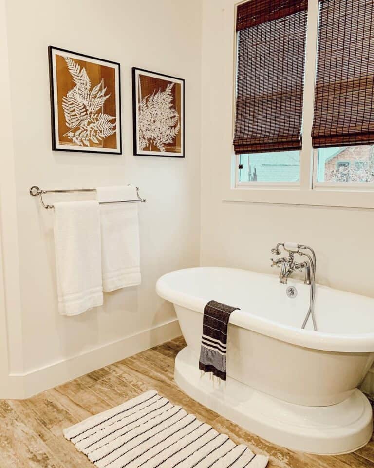 Boho Bathroom With a Freestanding Tub
