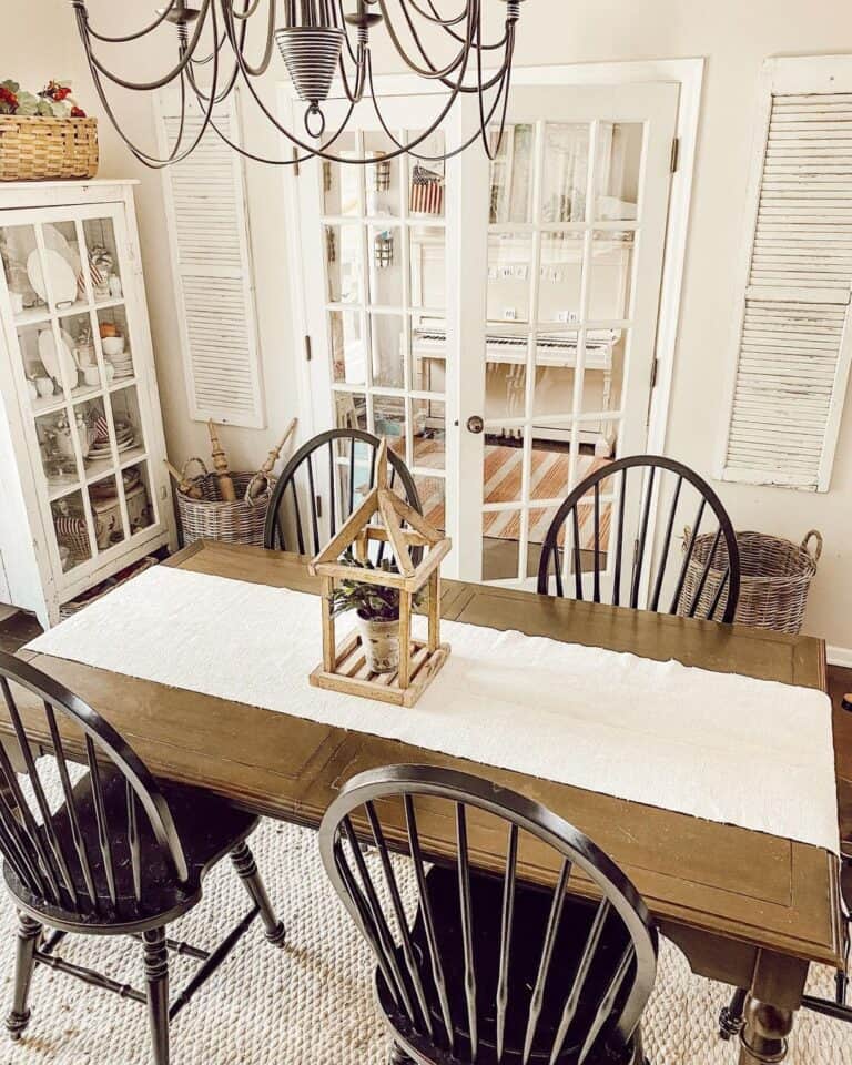 Black Spindle Dining Chair with Wood Table