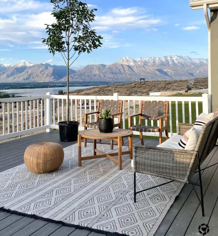 Brown Foot Pouf and a Stunning View