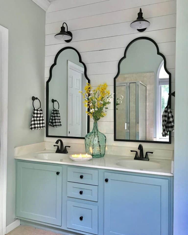 Light Blue Grey Shiplap Bathroom