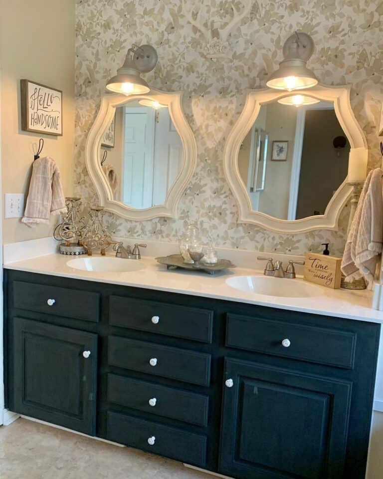 Classic Meets Contemporary With Black Bathroom Vanity
