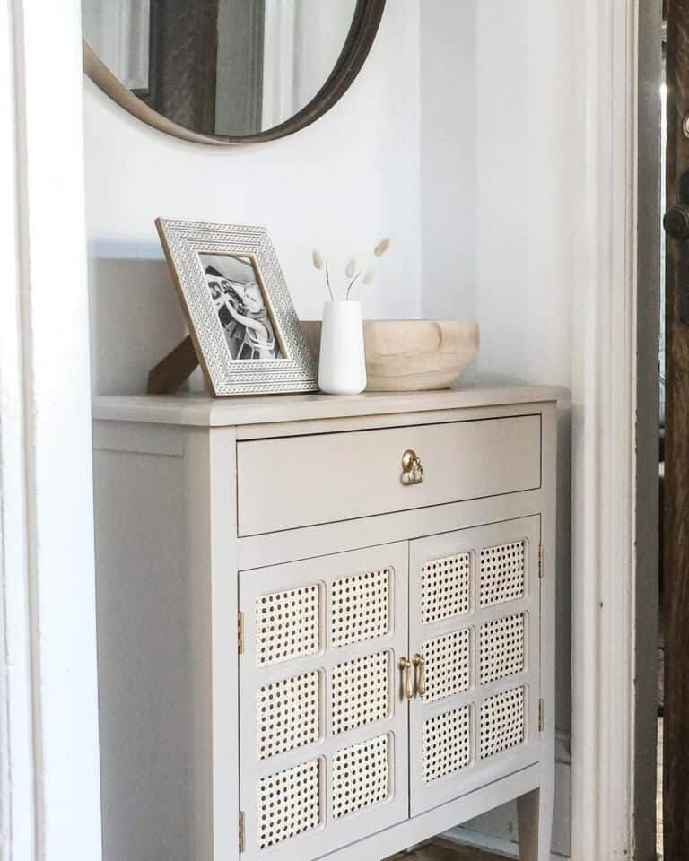 Modern Console Table With Caned Panels