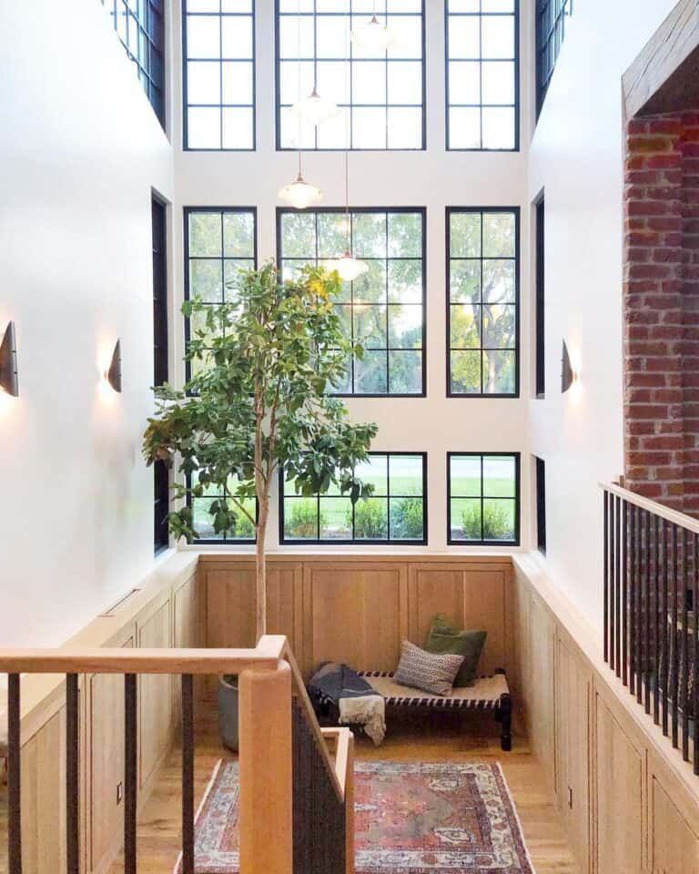 Black Sconce Staircase Lighting for Landing