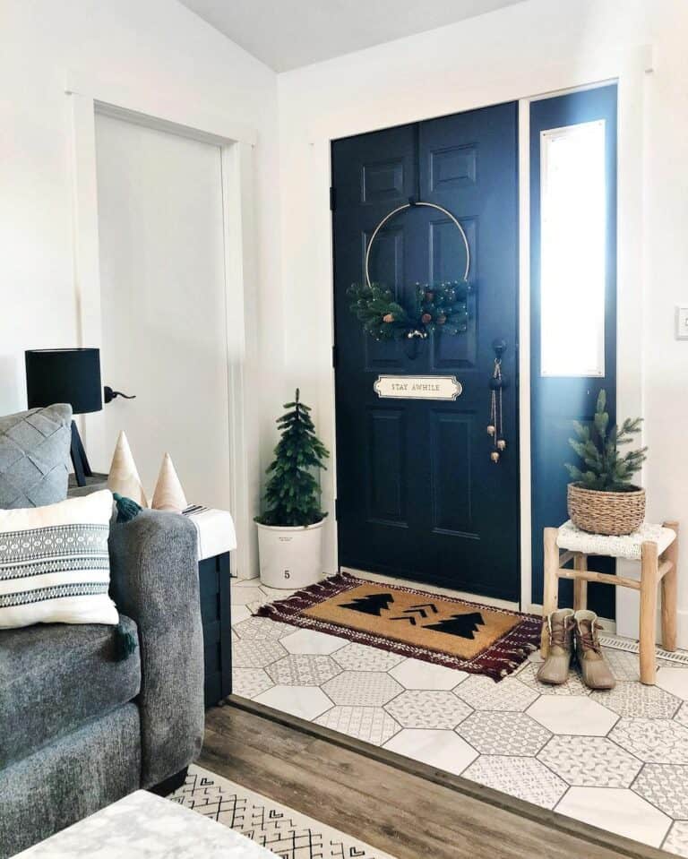 Patterned Tile Entryway Into a Coastal Oasis