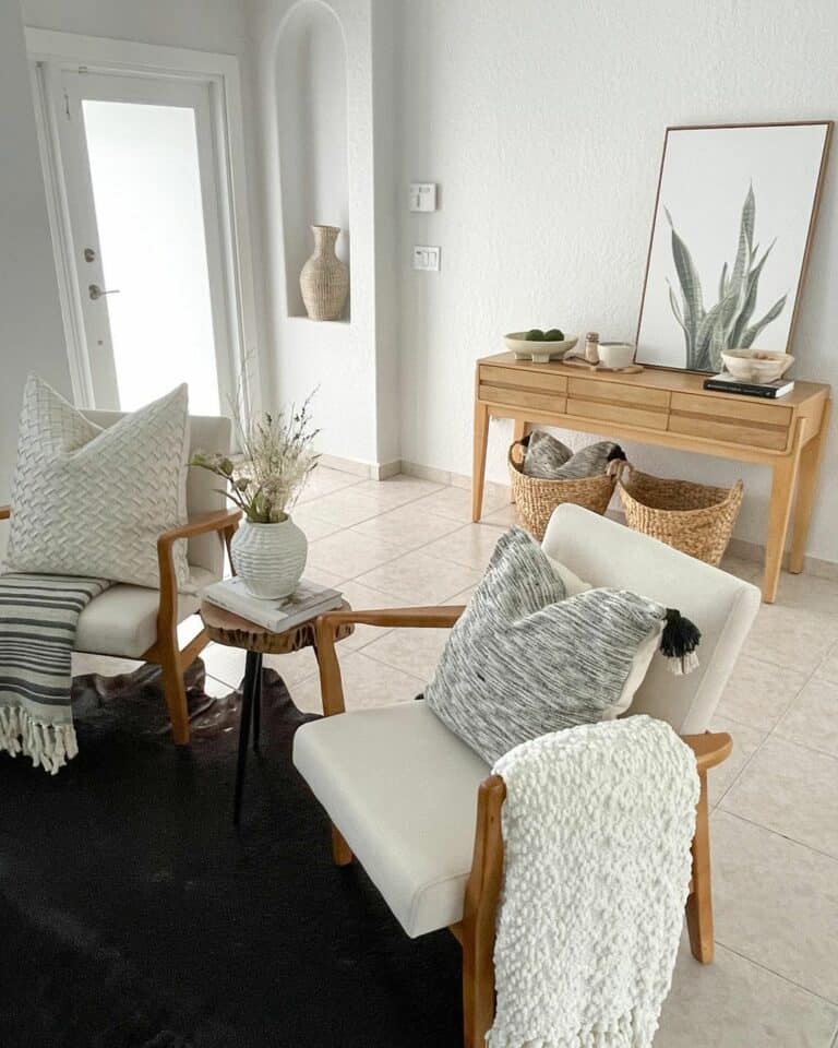Modern Wood and White Entryway