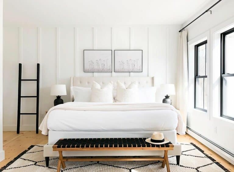 Board and Batten Accent Wall With a Neutral Bed