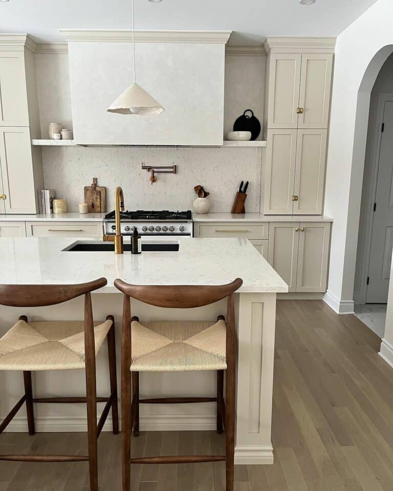 Modern Kitchen With Gold Faucet