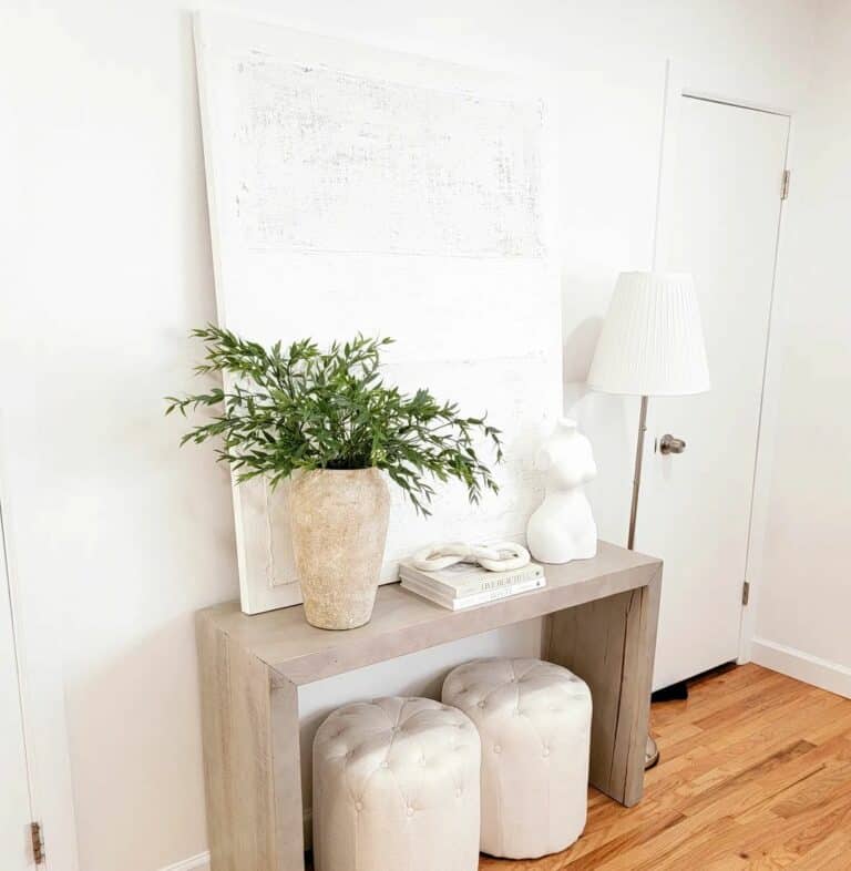 Modern Ash Wood Table in Neutral Entryway