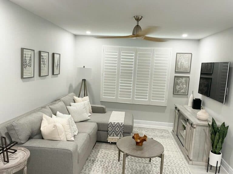 Gray Wood Barn Door Media Cabinet