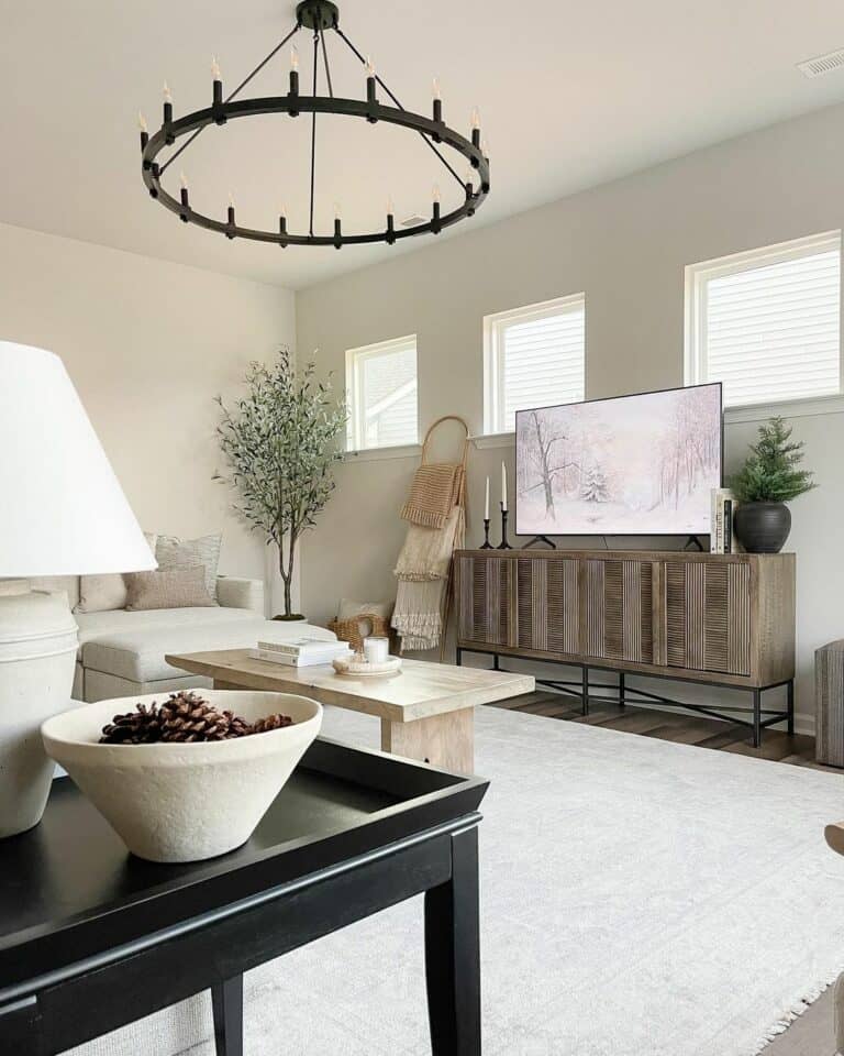 Light Wood Farmhouse Sideboard Entertainment Center