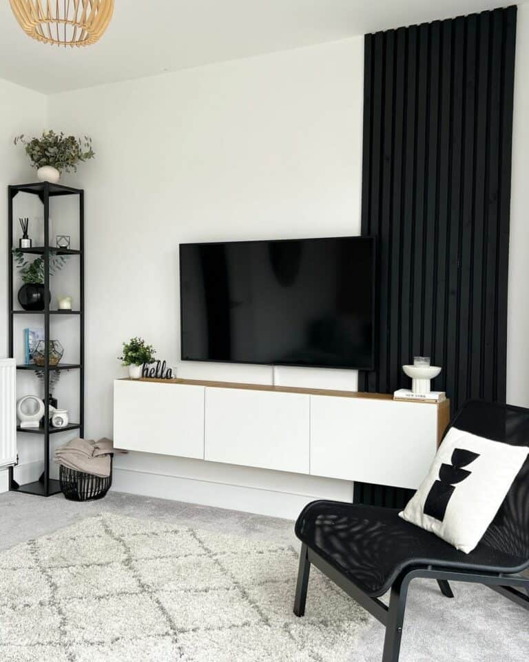 Contemporary White Floating Media Console