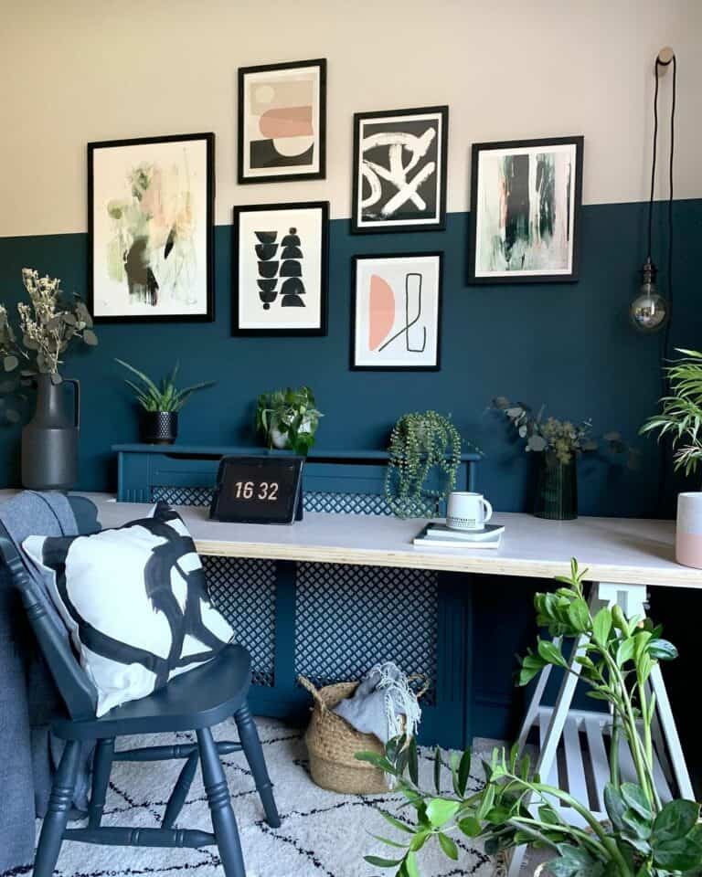 Modern Office Design With Dark Teal Accent