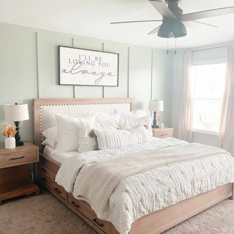 Thick Knit White Blanket on a White Comforter