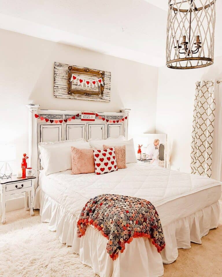 Red Heart Garlands and a Heart Pillow