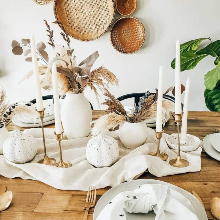 Thanksgiving Table Complemented by Wall Décor