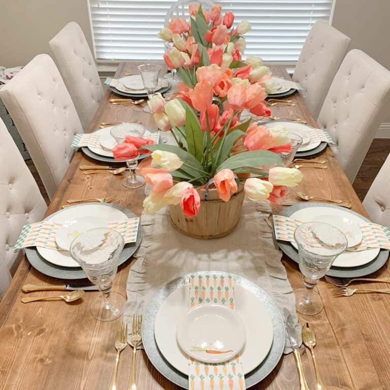 Spring Flowers and Layered Place Settings