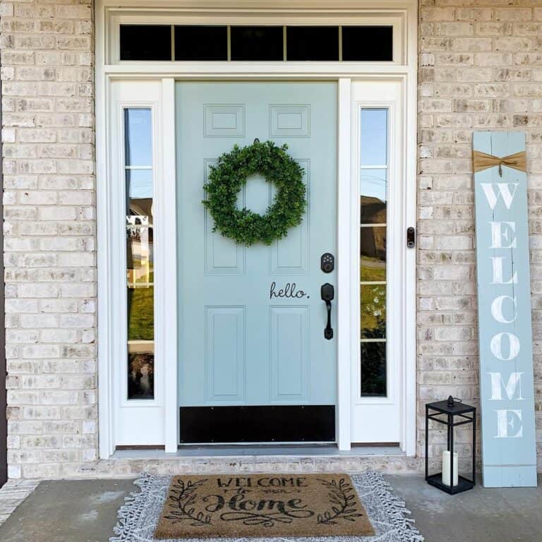 Modern Light Blue Door with Sidelights
