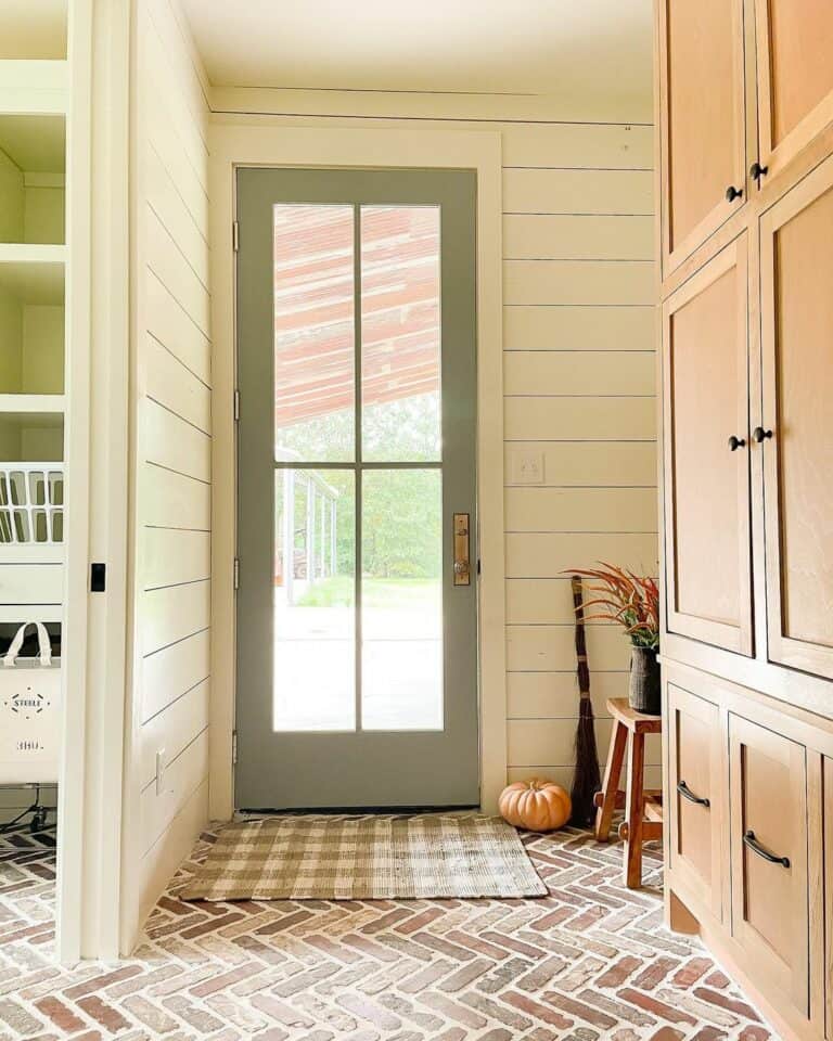 Sage Windowpane Farmhouse Door