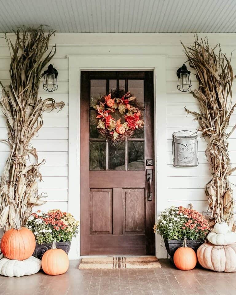 Rustic Farmhouse Door with Fall Accents