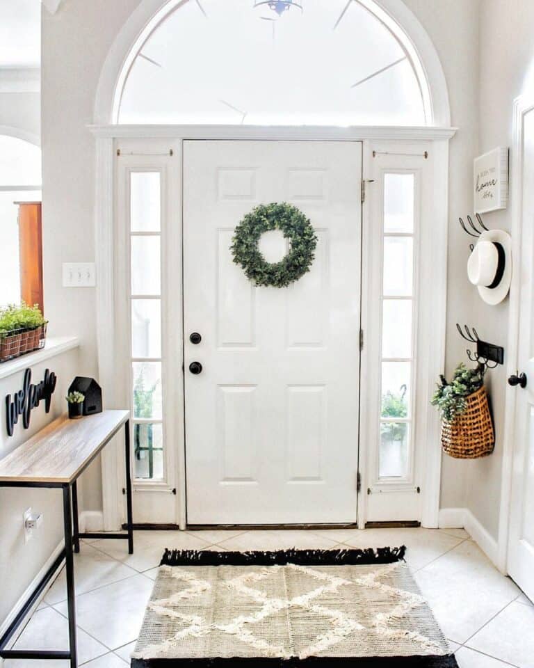White Farmhouse Front Door