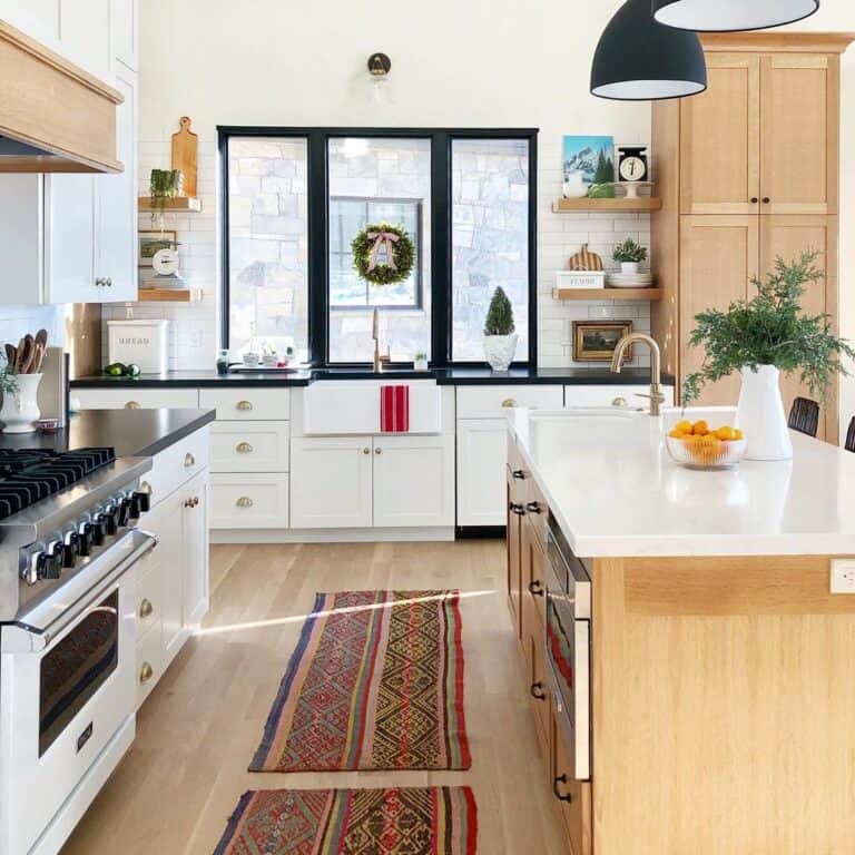 Beautiful Red and Brown Kitchen Runner Mats
