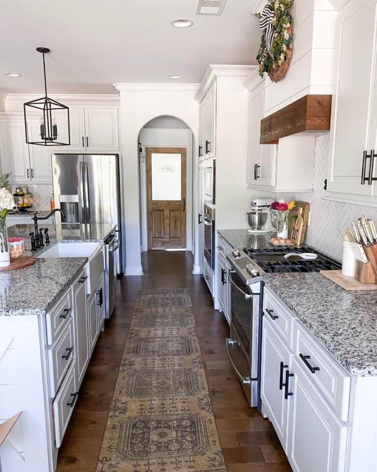Brown Vintage-Style Kitchen Runner