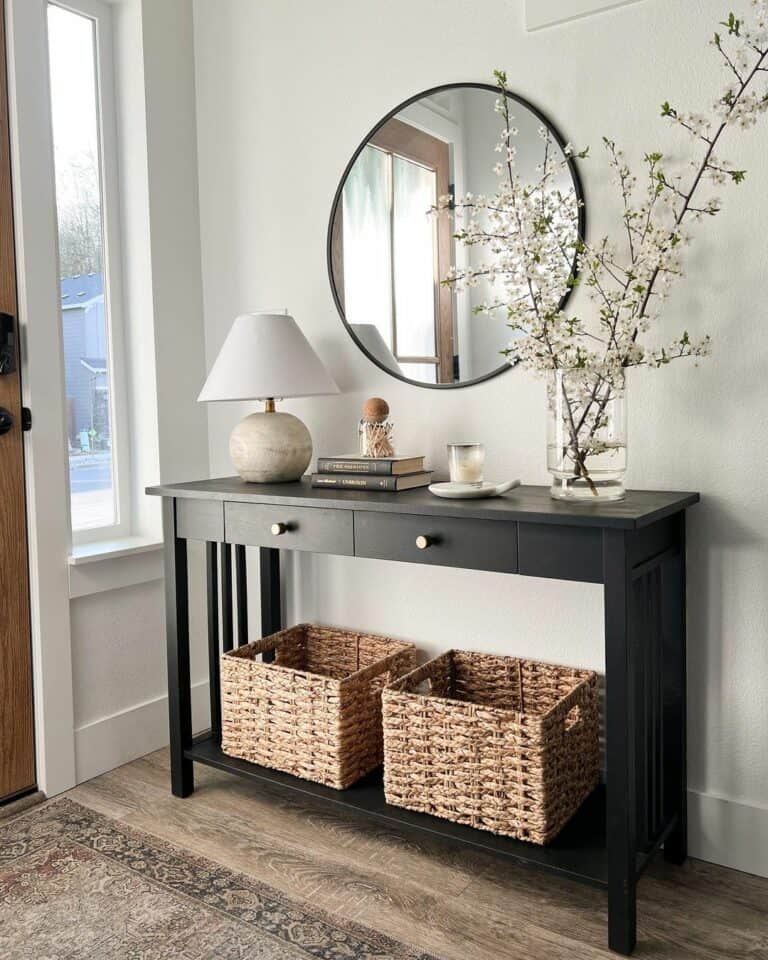 Using Tricorn Black Paint to Refinish an Entry Table