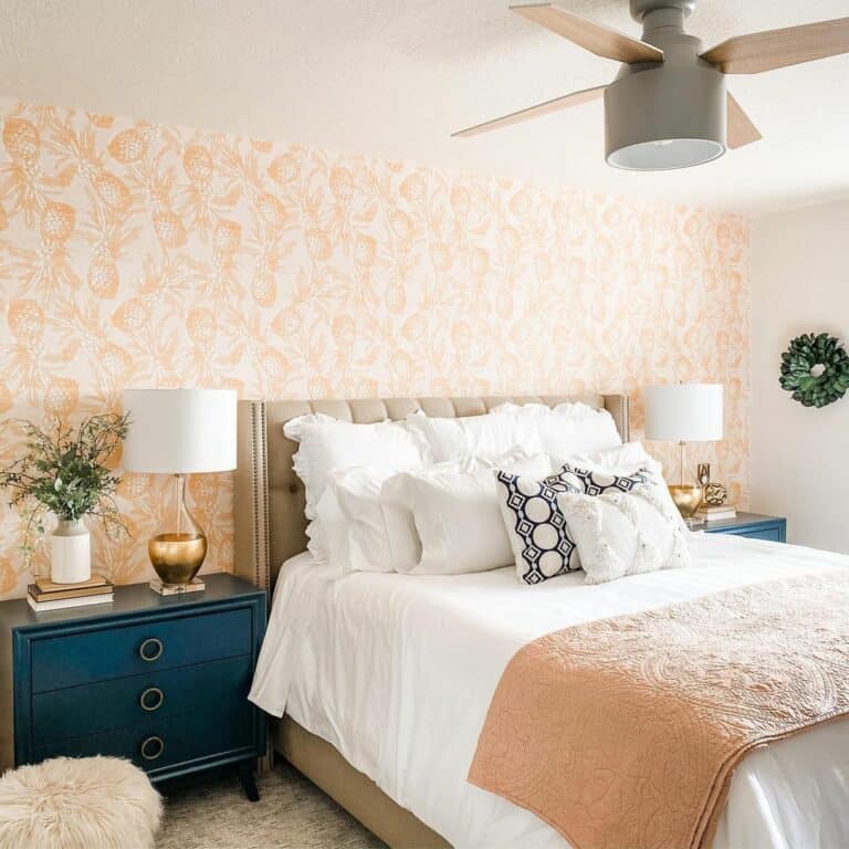 Deep Blue Nightstands with Drawers